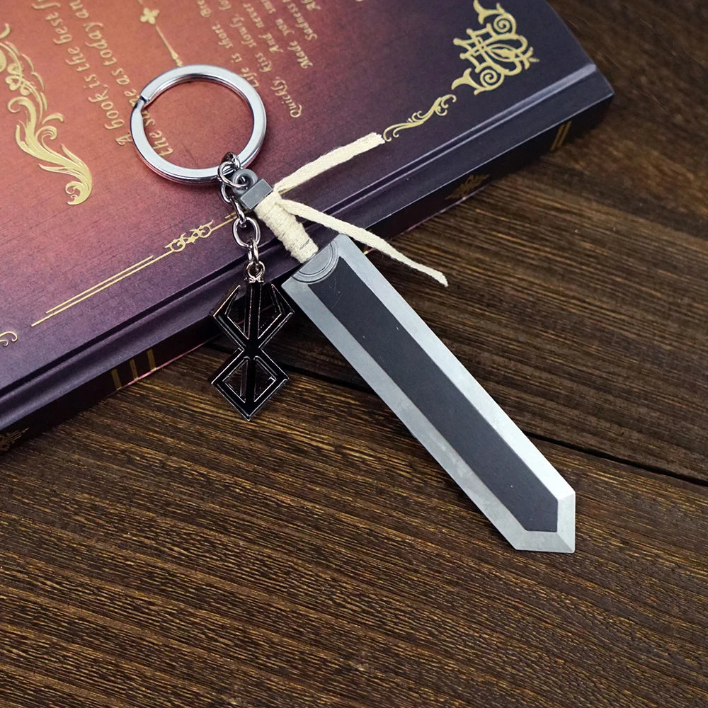 Berserk Guts Black Sword Keychain Jewelry Key Chain Anime Keyrings Keychains for Men Women Accessories Key Ring Pendant llaveros