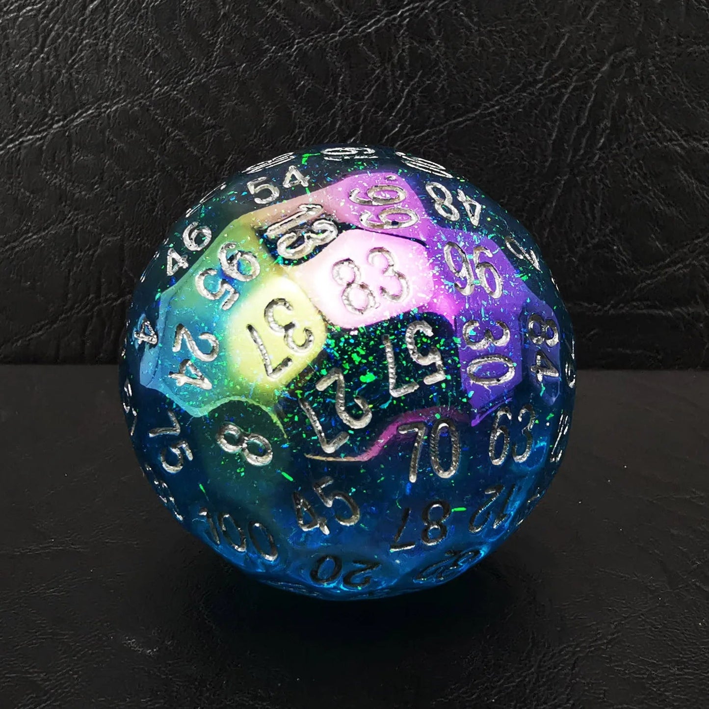 Bescon Dazzling Blue 100 Sided Dice, Game Dice D100, Polyhedral Solid 100 Sides Dice 45MM in Diameter (1.8inch)