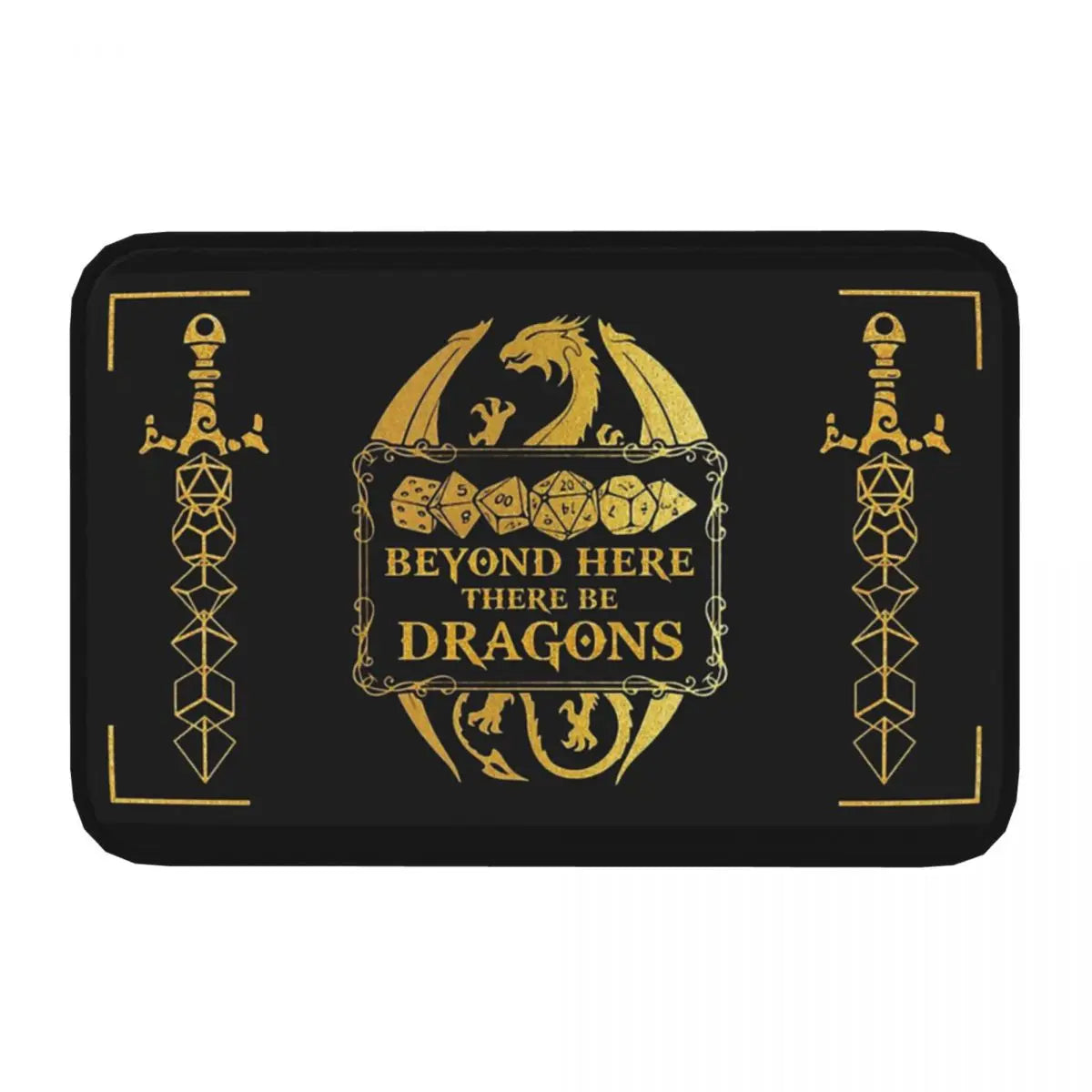 Beyond Here There Be Dragons Bathroom Non-Slip Carpet Dnd Game Bedroom Mat Welcome Doormat Floor Decoration Rug