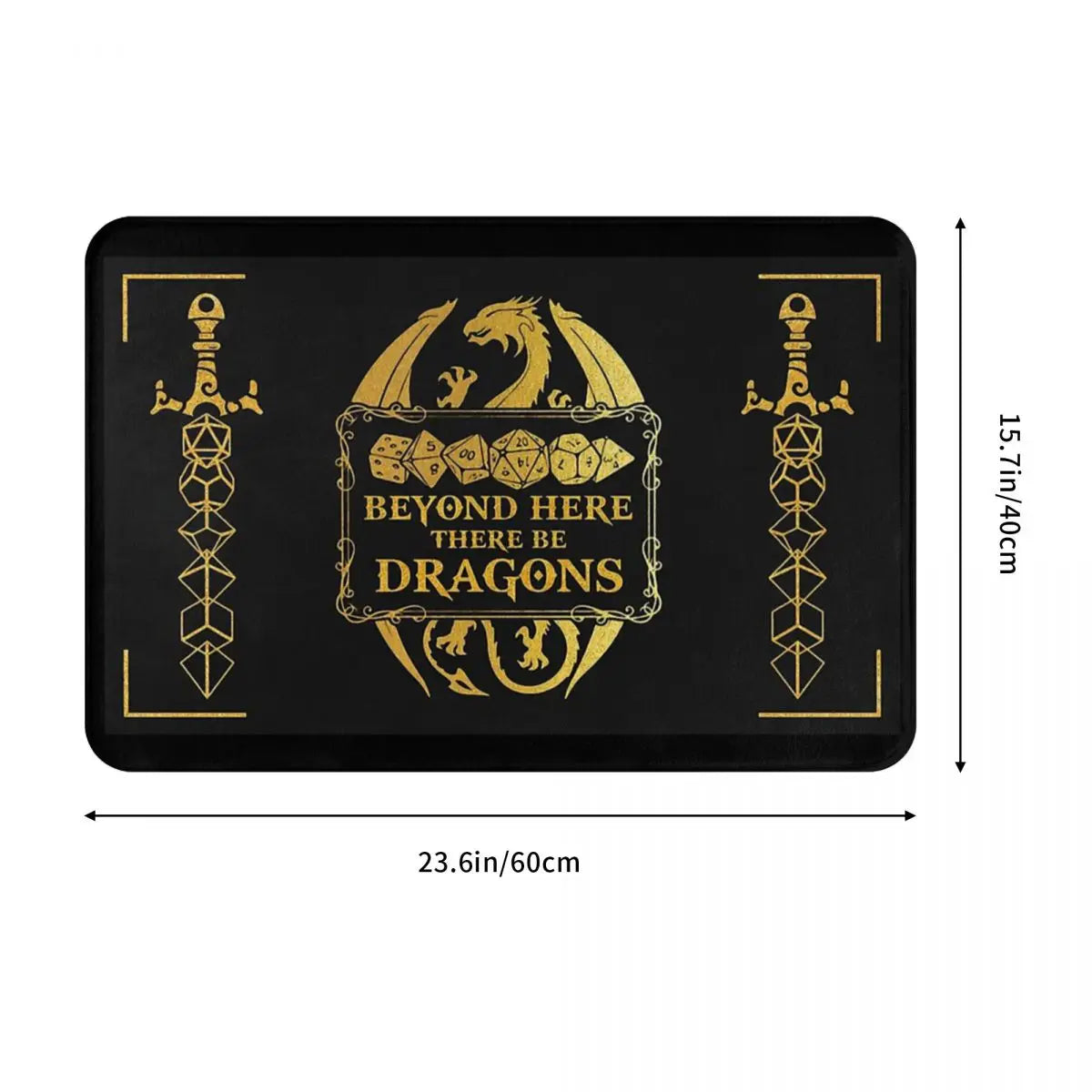 Beyond Here There Be Dragons Bathroom Non-Slip Carpet Dnd Game Bedroom Mat Welcome Doormat Floor Decoration Rug