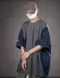 HiT38 Double Patchwork I-Tech Tee - Grey / M