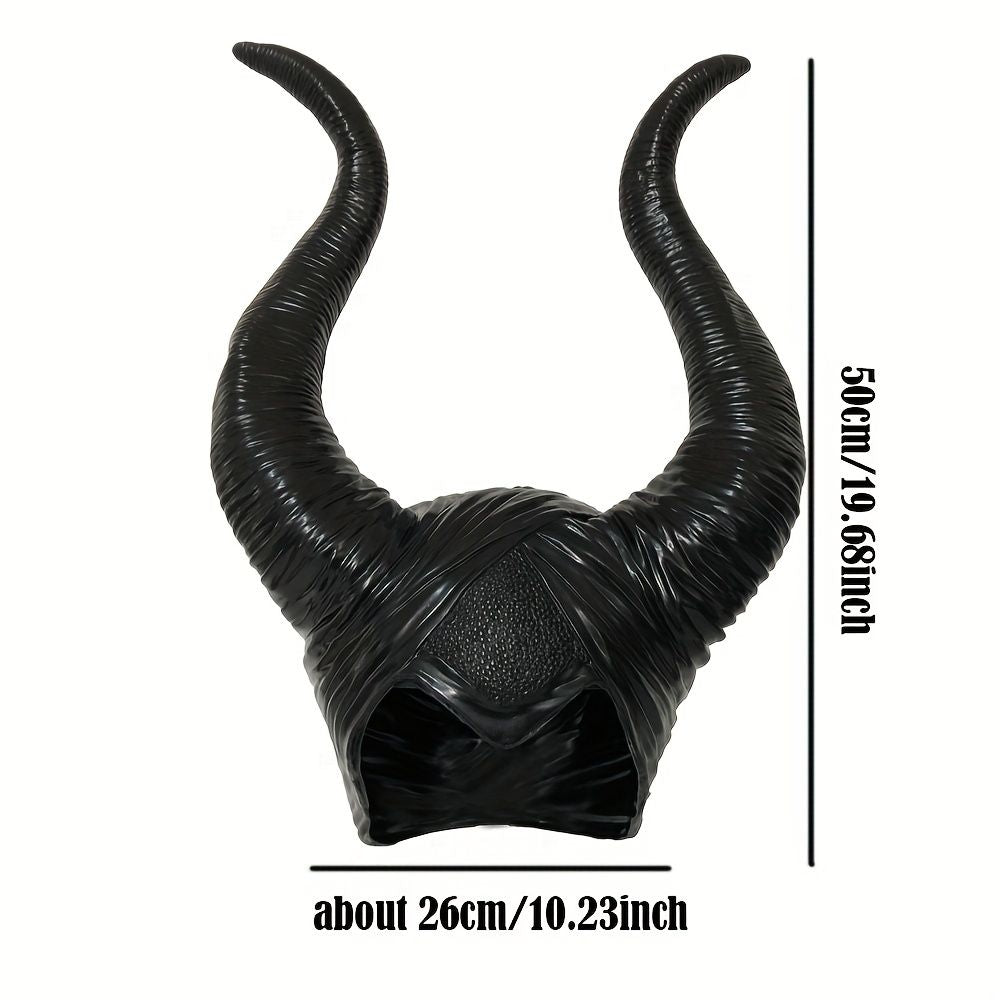 Big Black Ox Horns Witch Hat Headpiece Headgear Queen Cosplay Women Halloween Costumes Anime Headdress Party Props