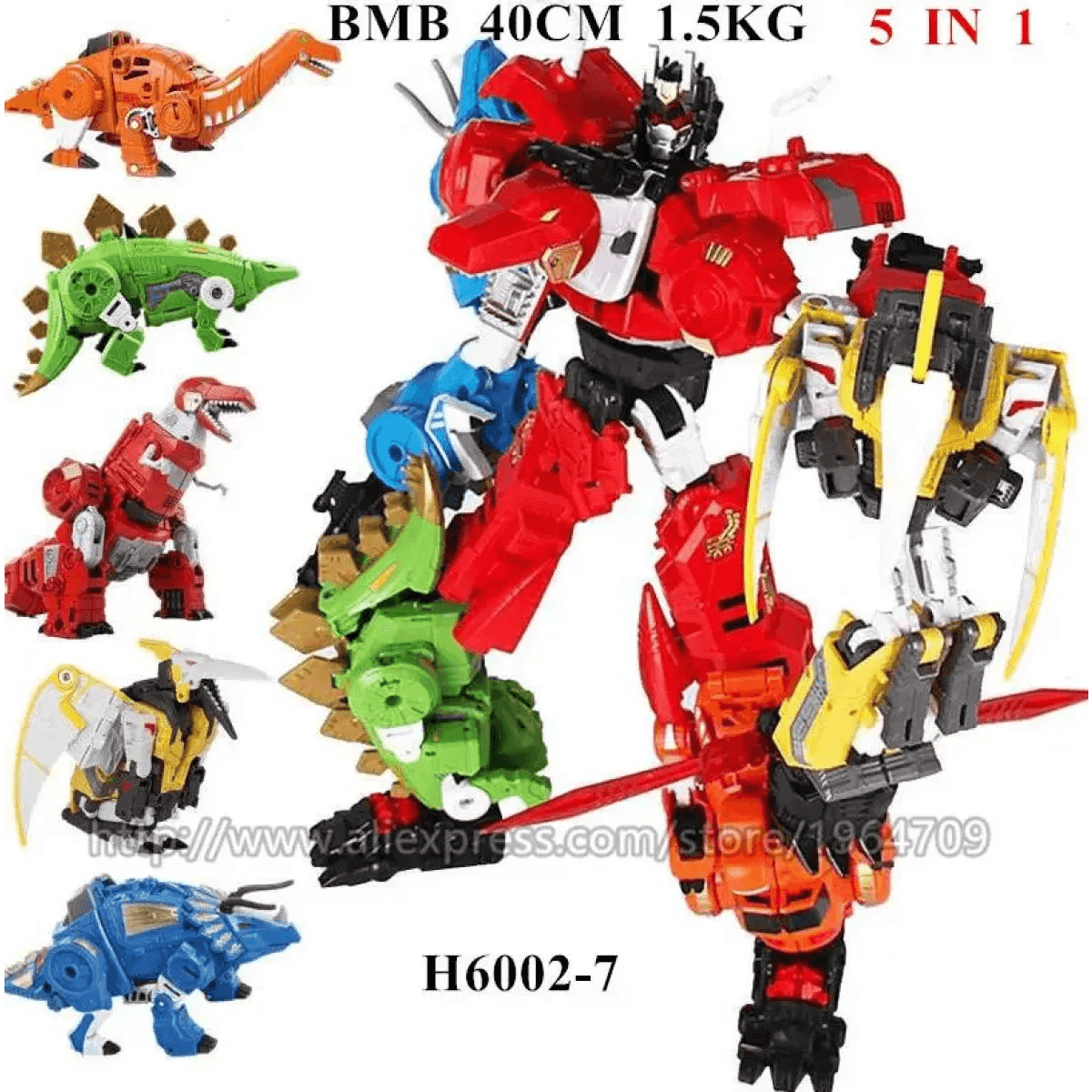 Jinbao 5-in-1 Big Transformation Predaking Anime Robot Action Figure - BMB H6002-7 5 IN 1