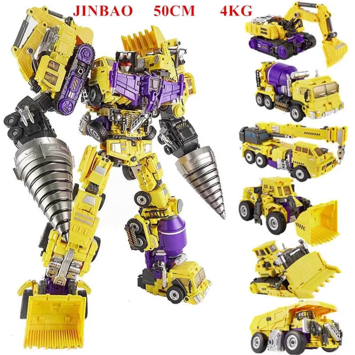 Jinbao 5-in-1 Big Transformation Predaking Anime Robot Action Figure - JINBAO Yellow 6 in 1 1