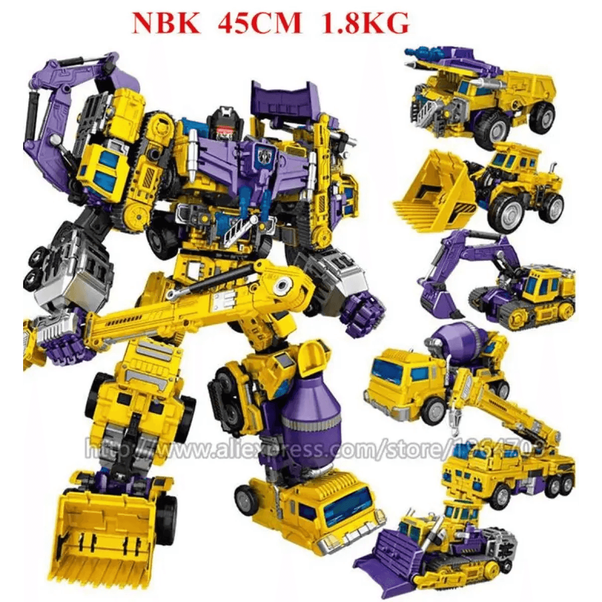 Jinbao 5-in-1 Big Transformation Predaking Anime Robot Action Figure - NBK Yellow 6 in 1