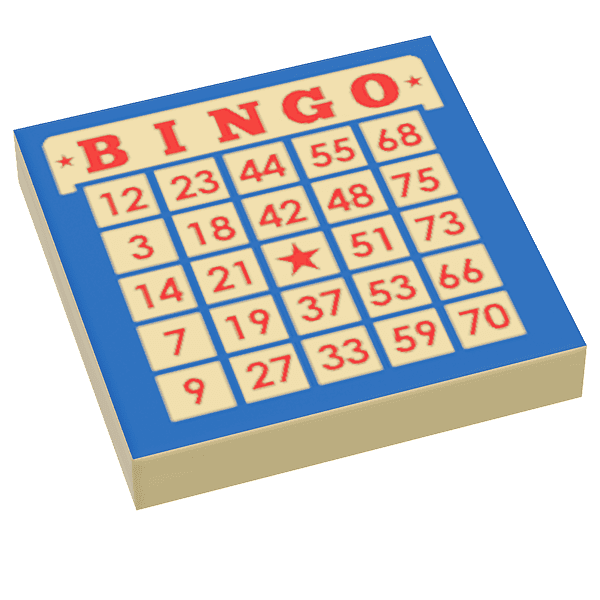 Bingo Custom Printed 2x2 Tile made using LEGO part - 