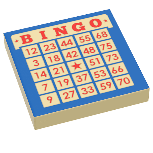 Bingo Custom Printed 2x2 Tile made using LEGO part - 