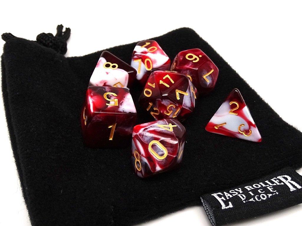 Black Cherry Swirl Dice Collection - 7 Piece Set