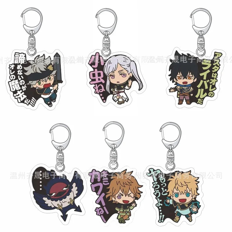 Black Clover Anime Fans Acrylic keychain Astayuno night see big Noel Fenlal keychain jewelry Fans gifts Car bag key chain