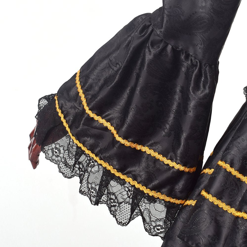 Black Rococo Dress Medieval Vintage Gothic Court Ball Gown Costume