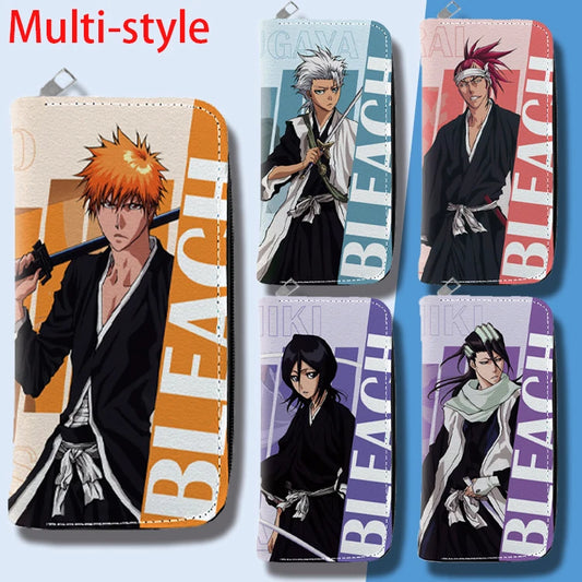 BLEACH Anime Cartoon Long Purse Handbag Portable Zipper Wallet Card Holder Male or Female