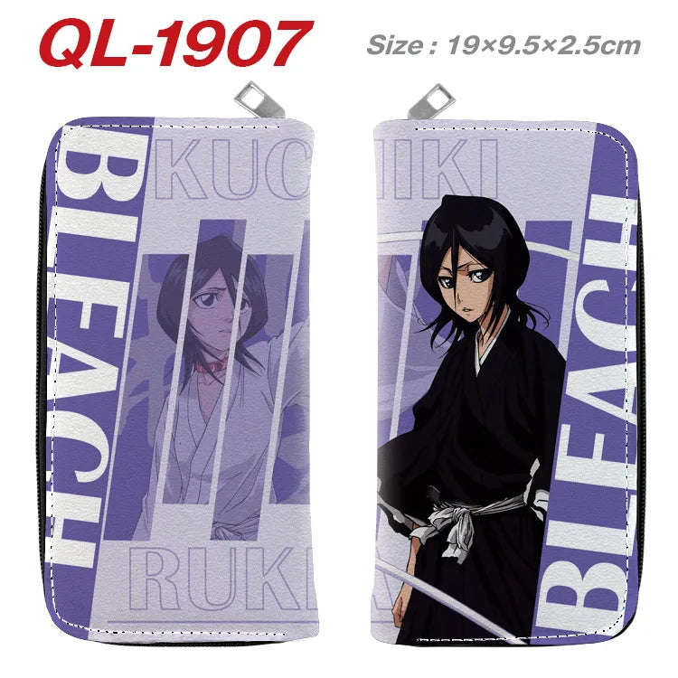 BLEACH Anime Cartoon Long Purse Handbag Portable Zipper Wallet Card Holder Male or Female