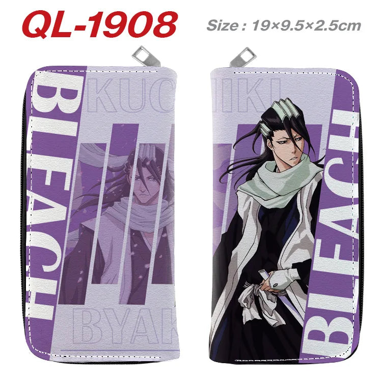 BLEACH Anime Cartoon Long Purse Handbag Portable Zipper Wallet Card Holder Male or Female