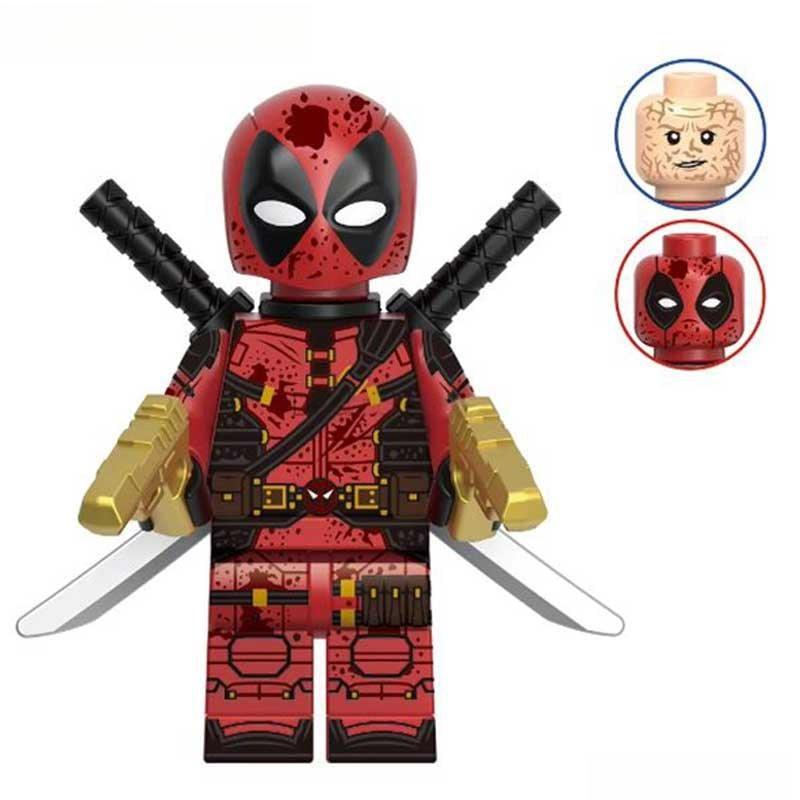 Battle Damaged bloody Deadpool Marvel MCU Lego Minifigures Custom Toys