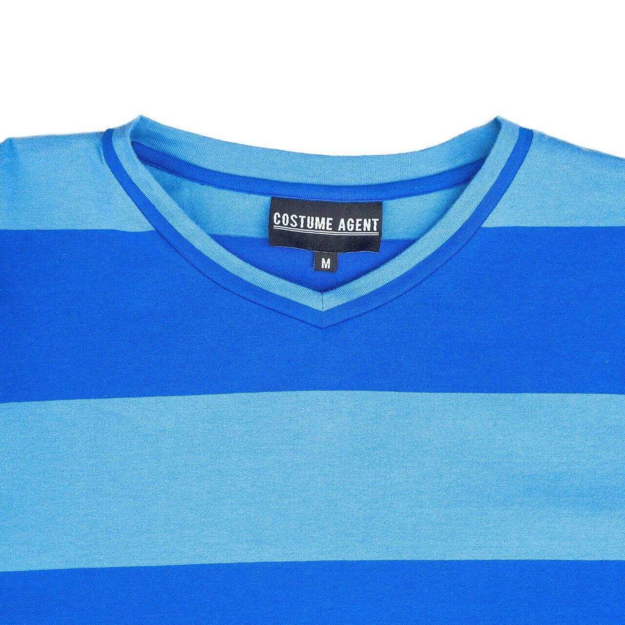 Blue and Detective Halloween Costume Blue Striped Shirt - S