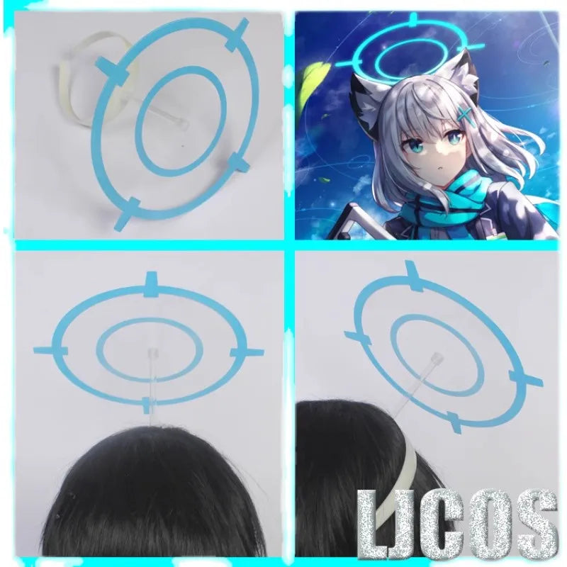 Blue Archive Cosplay Sunaokami Shiroko Weapon Prop Gun Shiroko Cosplay Halo Wig Headwear Halloween Party Roleplay Accessories