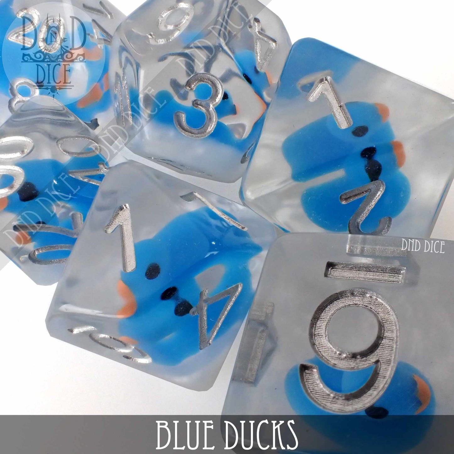 Blue Ducks Dice Set