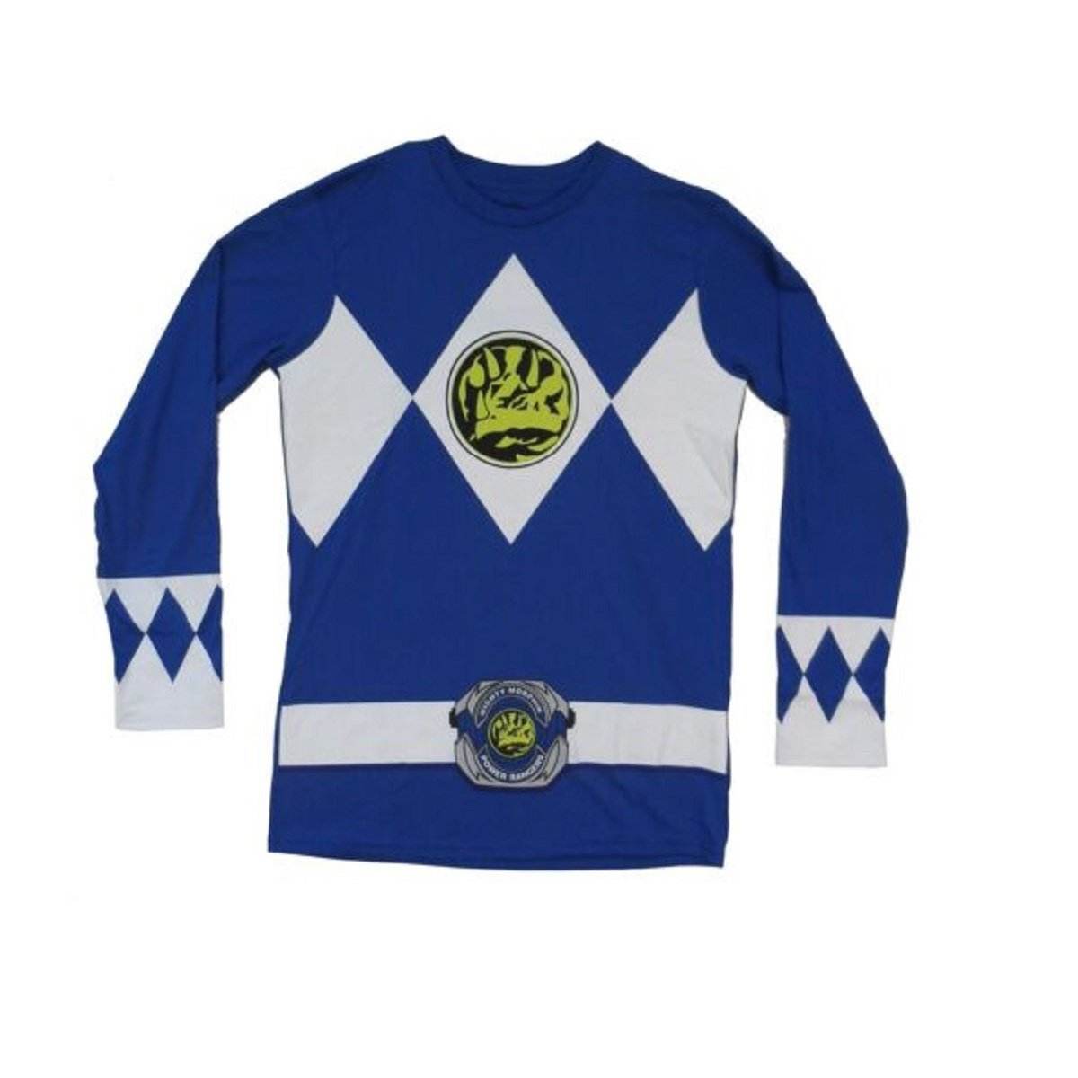 Power Rangers Blue Ranger Costume Adult Long Sleeve Shirt - S