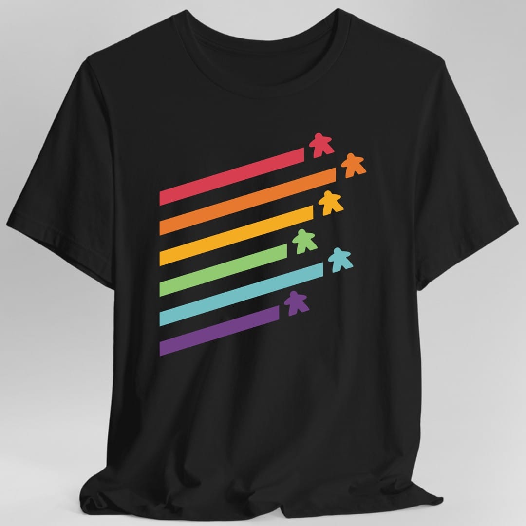 Meeple Shirt - Retro Rainbow Board Game Shirt