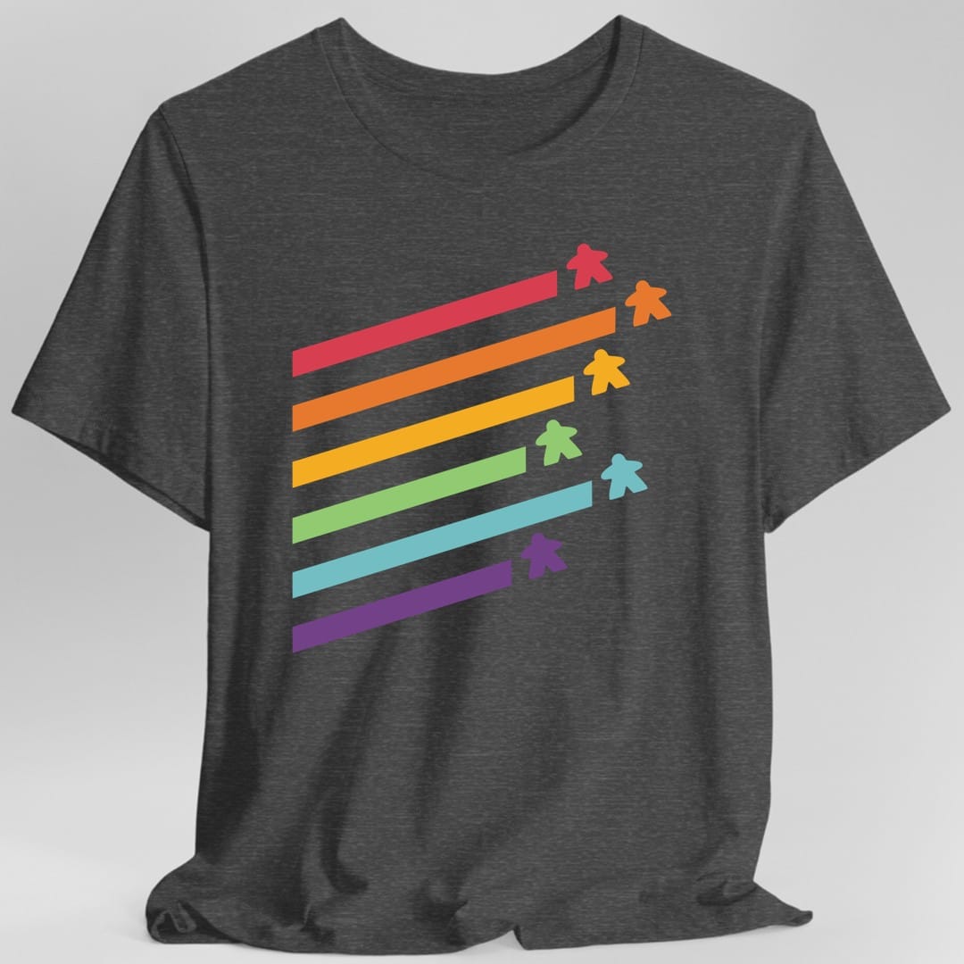 Meeple Shirt - Retro Rainbow Board Game Shirt