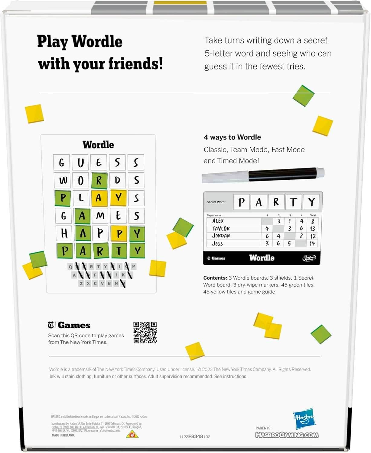 Hasbro Gaming Wordle The Party Game for 2-4 Players, Official Wordle Board Game Inspired by New York Times, Games for Ages 14+, Word Games - 