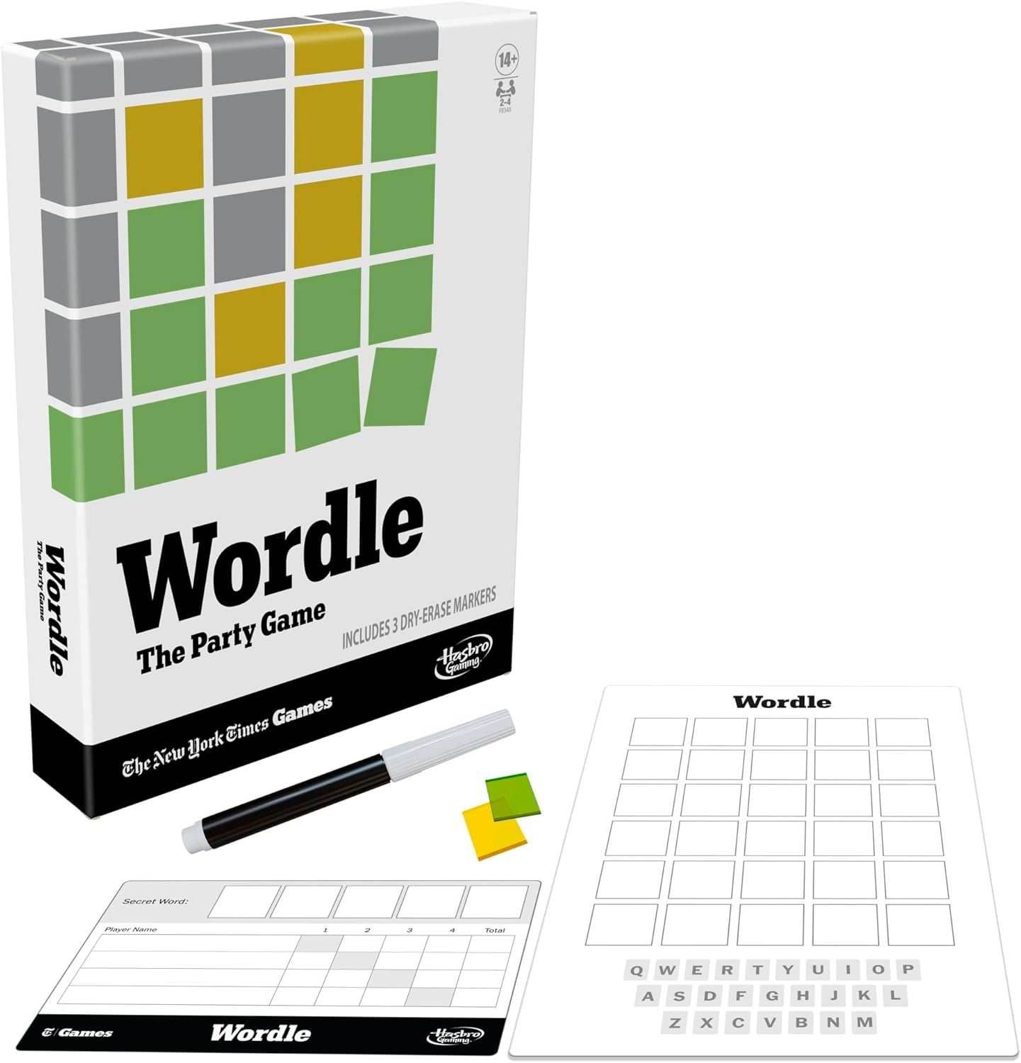 Hasbro Gaming Wordle The Party Game for 2-4 Players, Official Wordle Board Game Inspired by New York Times, Games for Ages 14+, Word Games - 