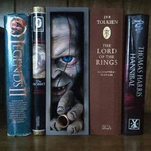 Bookends Bookshelf Bookend Books Holder Horror Peeping Monster Human Face Resin Bookstand Sculpture Collecting Cd Albums Pendant