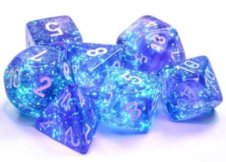 Borealis Polyhedral Purple/White Luminary 7-Die Set - 