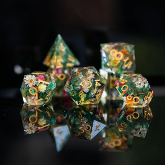 Botanical Gardens Sharp-Edged Resin Dice Set