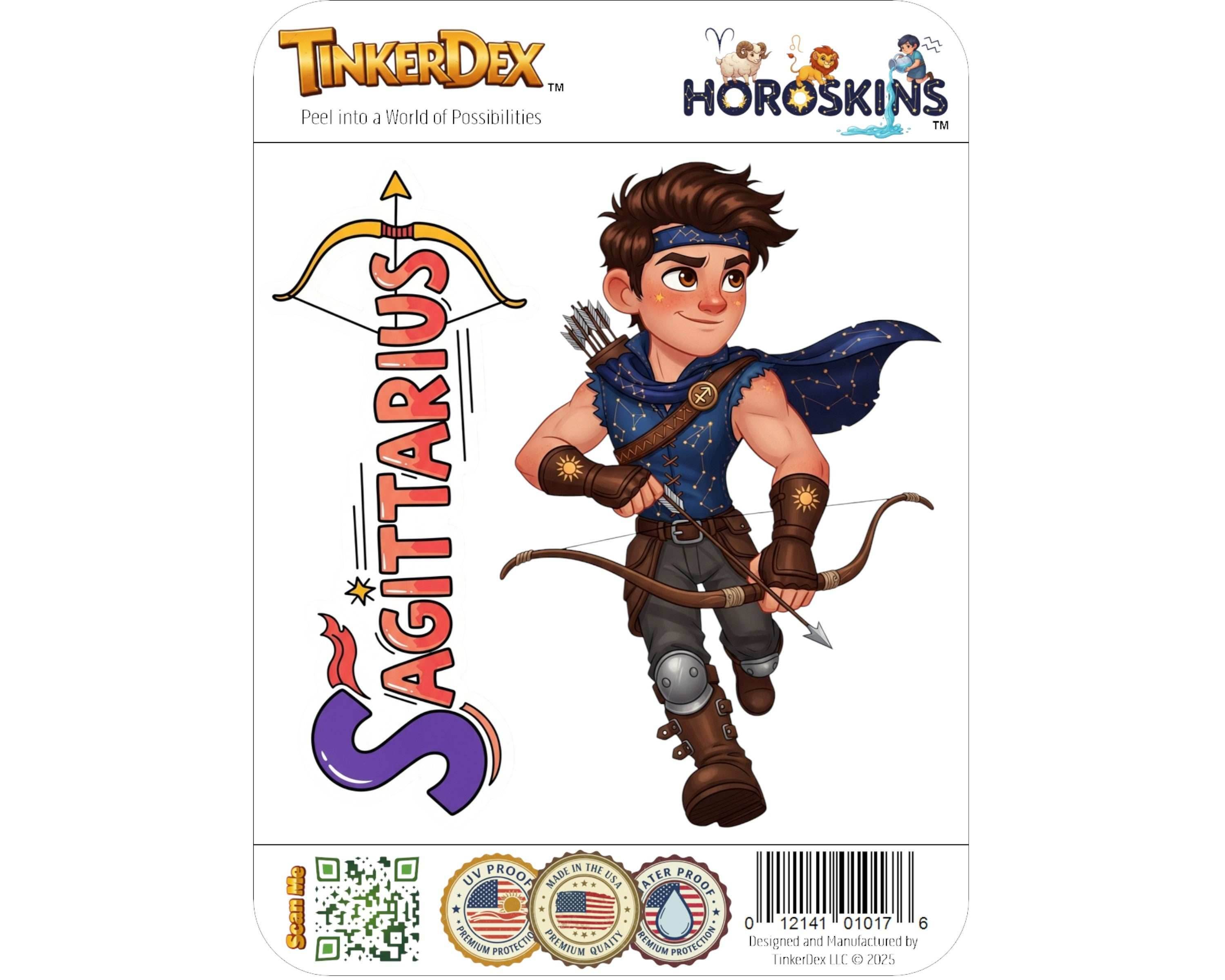 Sagittarius Sticker and Magnet - the Adventurer Horoskins™ – Zodiac Fire Sign | Waterproof & UV-Proof - Sticker / Mini