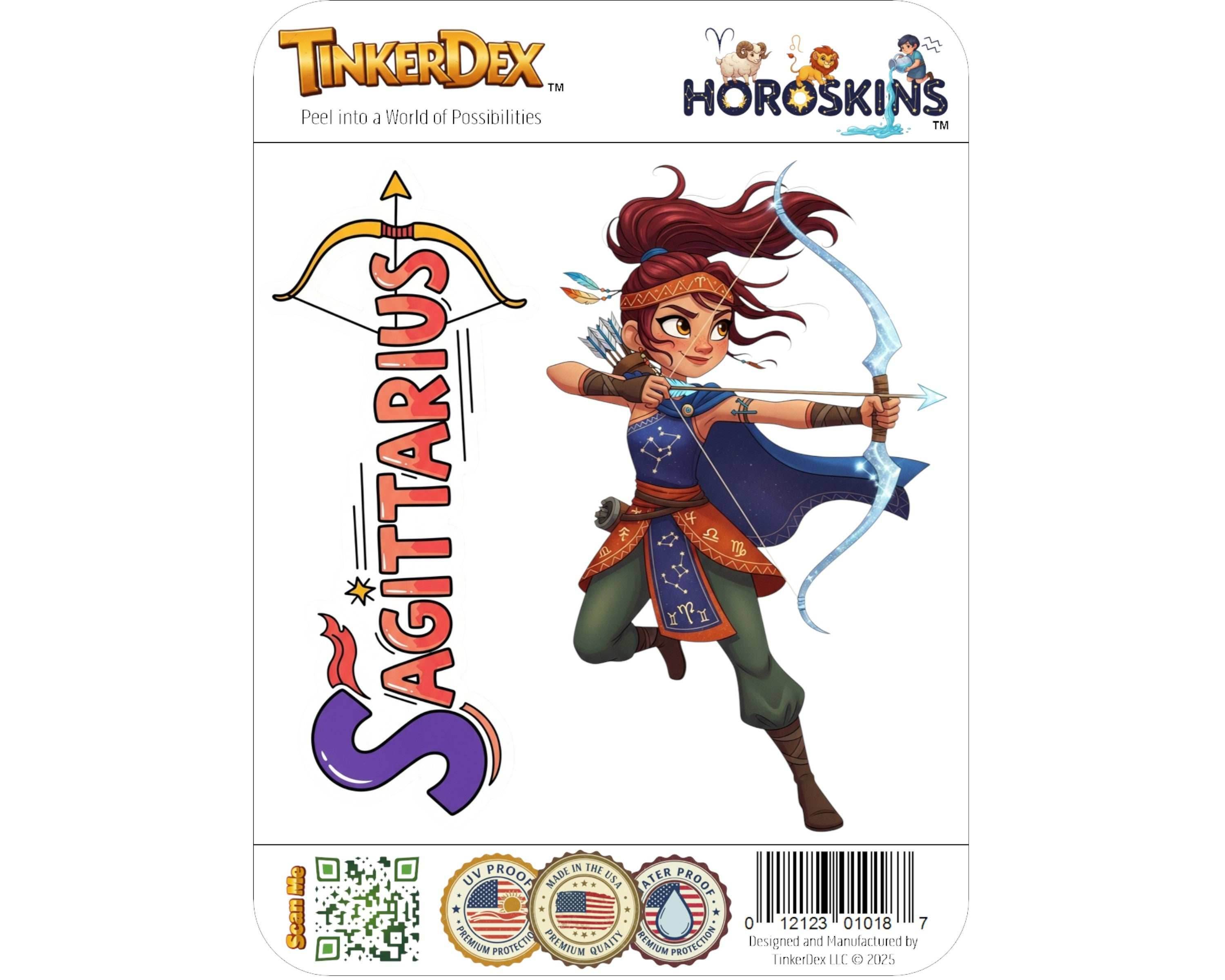 Sagittarius Sticker and Magnet - Celestial Archer Horoskins™ – Zodiac Fire Sign | Waterproof & UV-Proof - Sticker / Mini