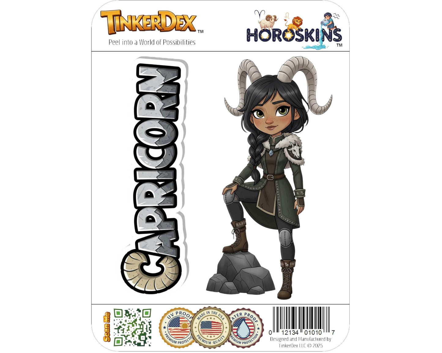 Capricorn Sticker and Magnet - Mountain Climber Horoskins™ – Zodiac Earth Sign | Waterproof & UV-Proof - Sticker / Mini