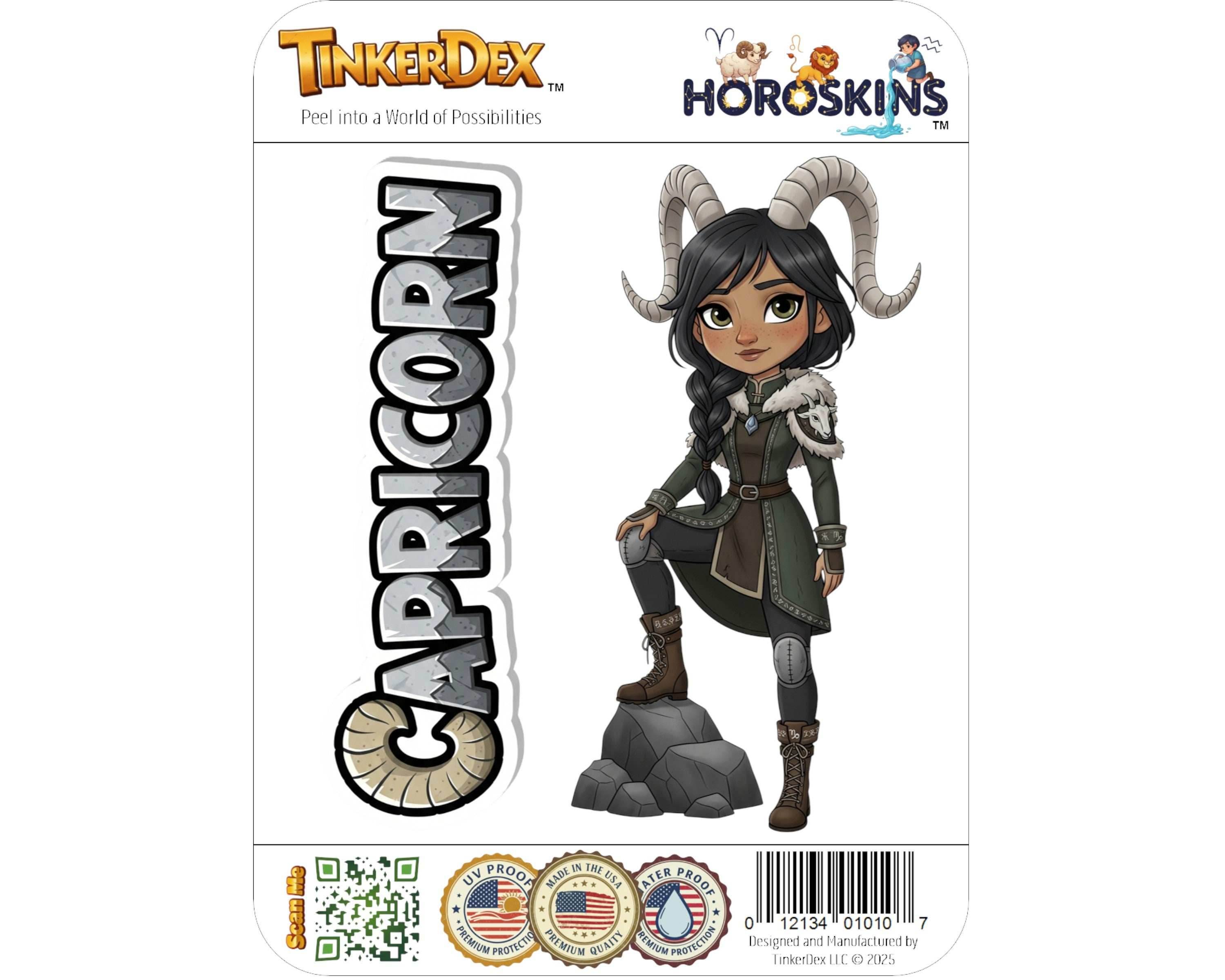 Capricorn Sticker and Magnet - Mountain Climber Horoskins™ – Zodiac Earth Sign | Waterproof & UV-Proof - Sticker / Mini