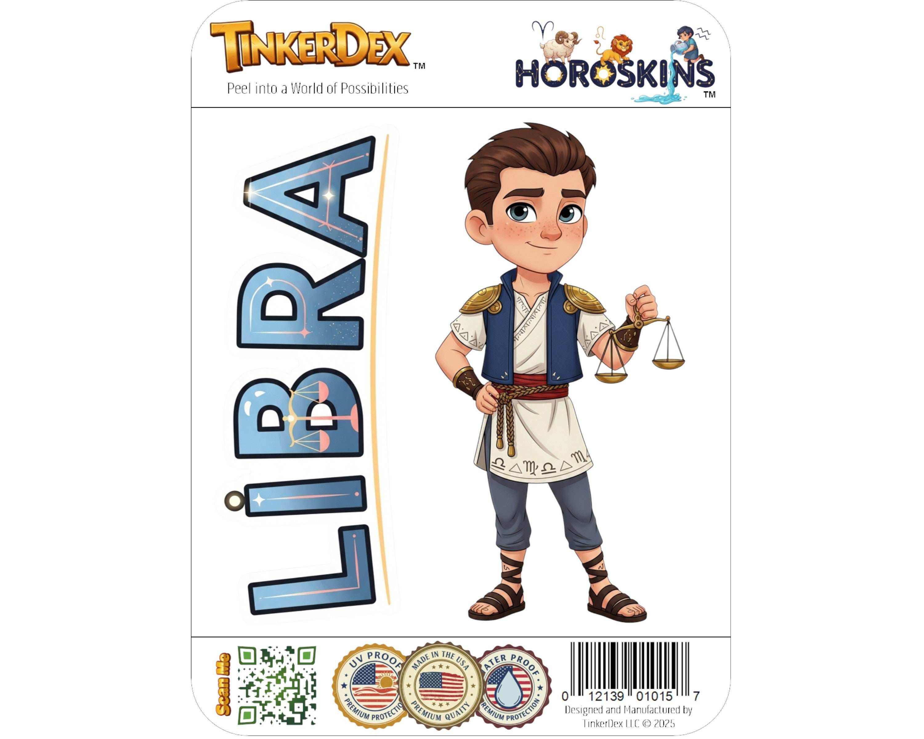 Libra Sticker and Magnet - the Harmonizer Horoskins™ – Zodiac Air Sign | Waterproof & UV-Proof - Sticker / Mini