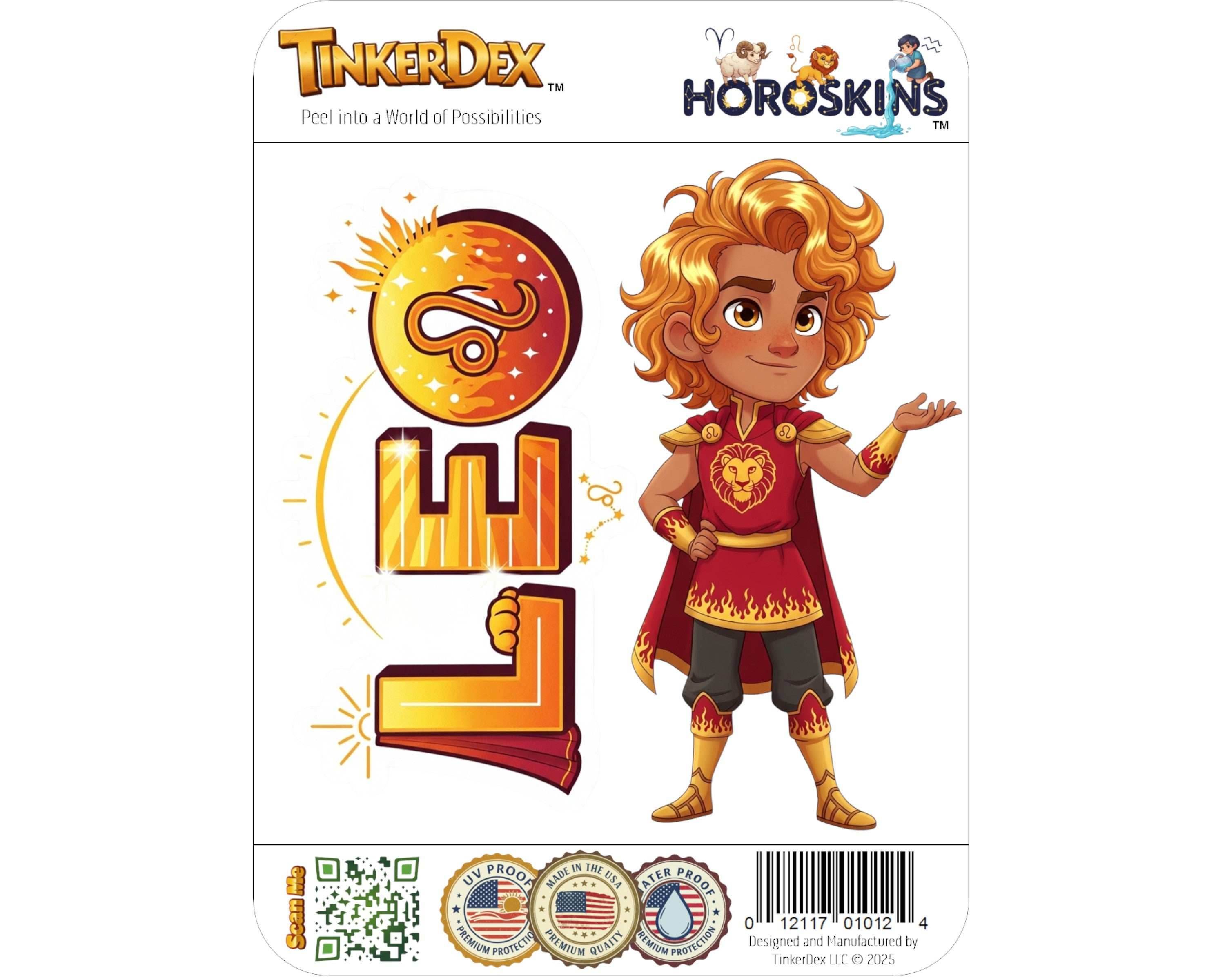 Leo Sticker and Magnet - the Regal Lion Horoskins™ – Zodiac Fire Sign | Waterproof & UV-Proof - Sticker / Mini