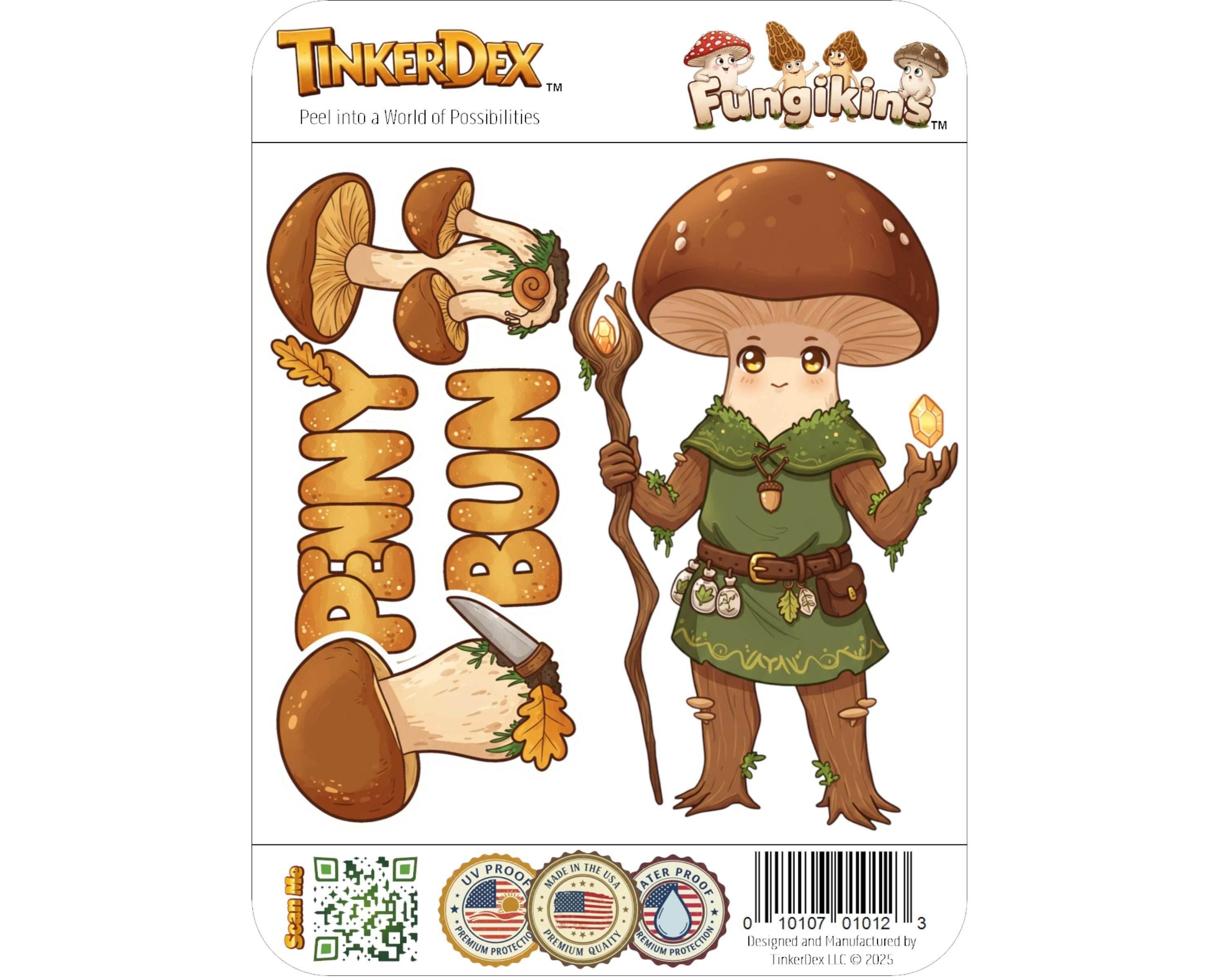 Penny Bun Sticker and Magnet - Woodland Wanderer Fungikins™ – Edible Mushroom Art | Waterproof & UV-Proof - Sticker / Mini