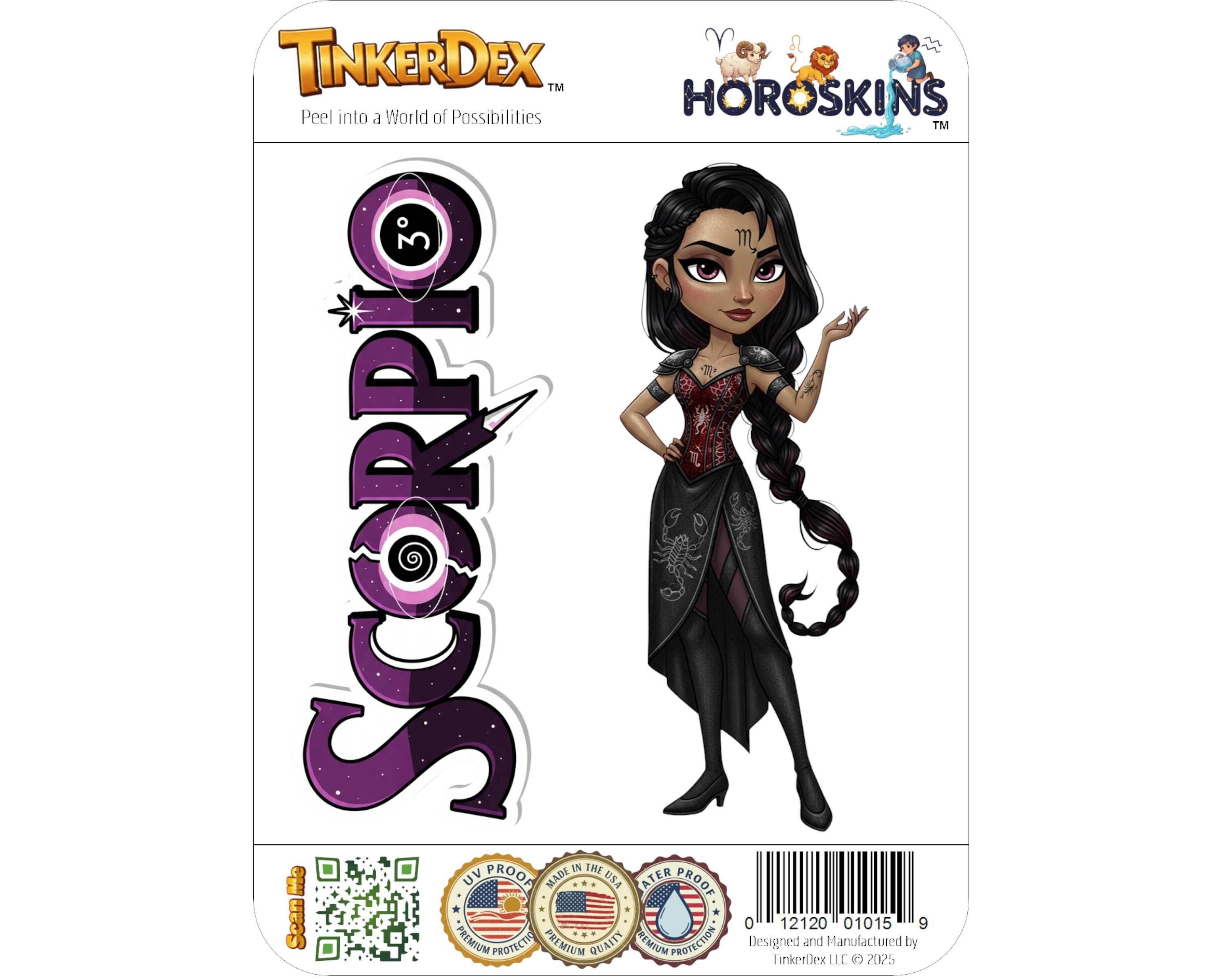 Scorpio Sticker and Magnet - Enigmatic Scorpion Horoskins™ – Zodiac Water Sign | Waterproof & UV-Proof - Sticker / Mini