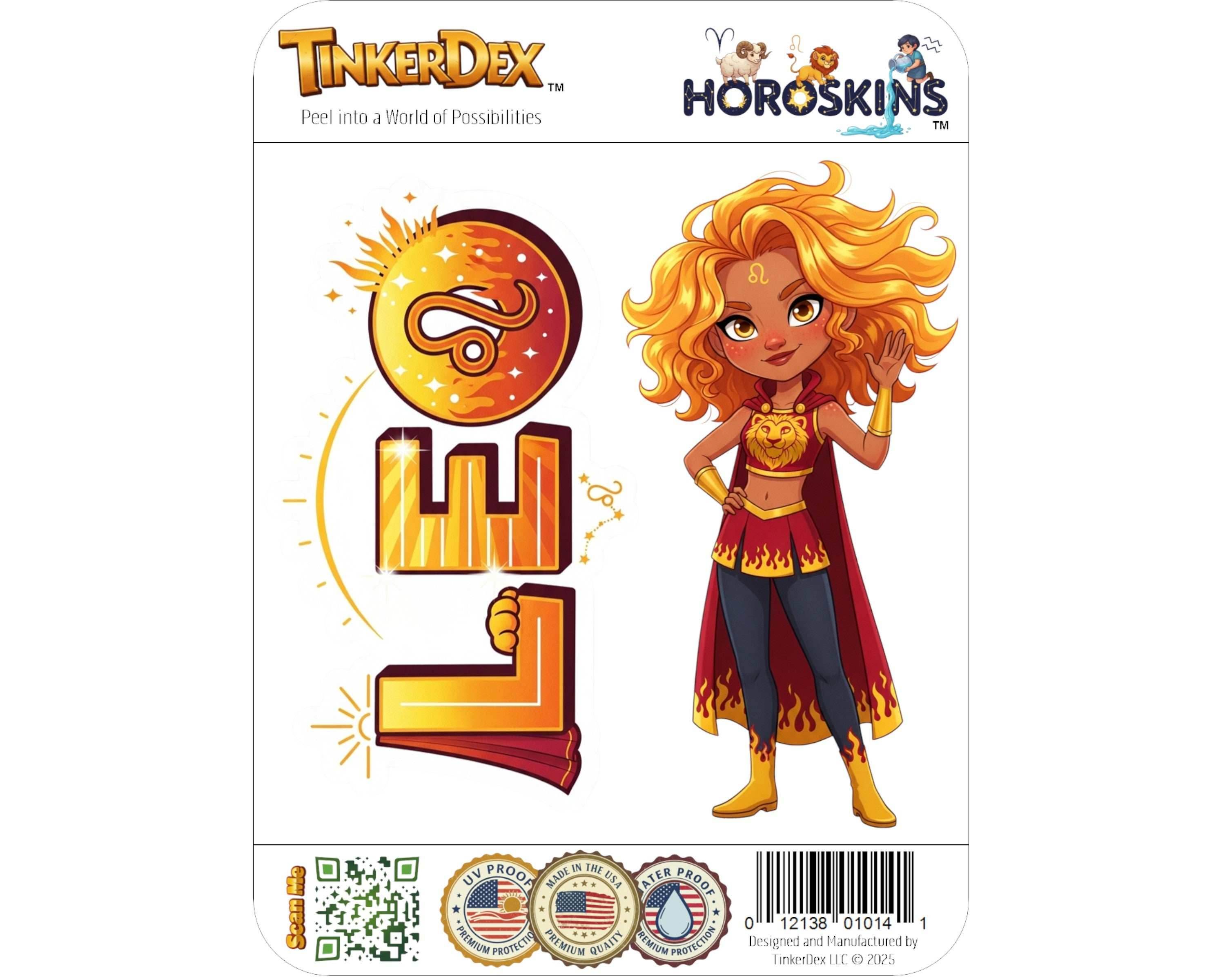 Leo Sticker and Magnet - the Solar Queen Horoskins™ – Zodiac Fire Sign | Waterproof & UV-Proof - Sticker / Mini