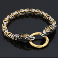 Vikings Snake Head Stainless Steel Bracelet - 19CM