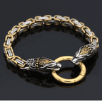 Vikings Snake Head Stainless Steel Bracelet - 19CM