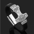 Vikings Mjolnir Leather Bracelet - 