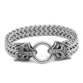 Vikings Wolf Charm Stainless Steel Bracelet - 