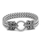 Vikings Wolf Charm Stainless Steel Bracelet - 