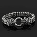 Vikings Wolf Charm Stainless Steel Bracelet - 