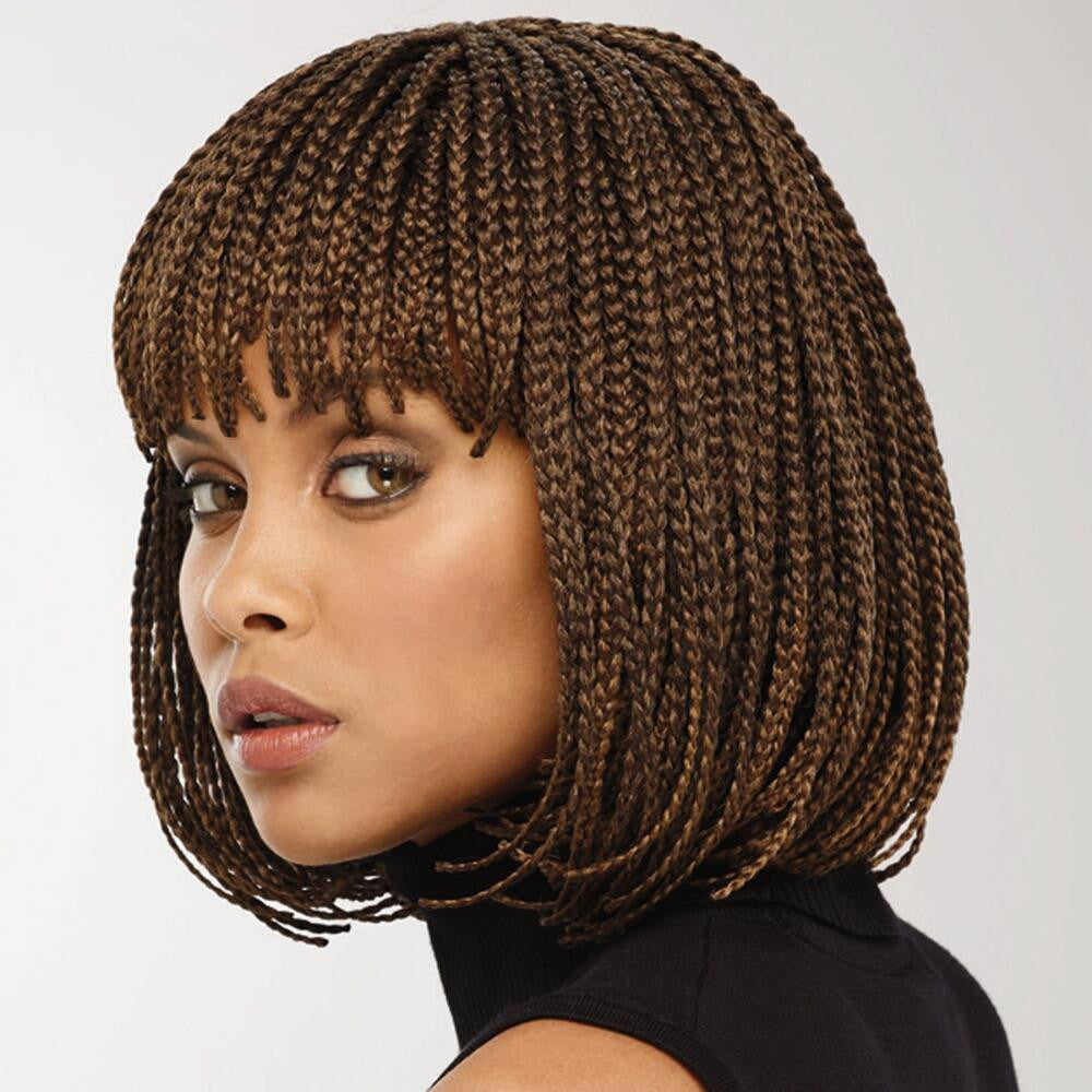 Braid wig female short hair bob head whole top chemical fiber head cover Box Braid Wig