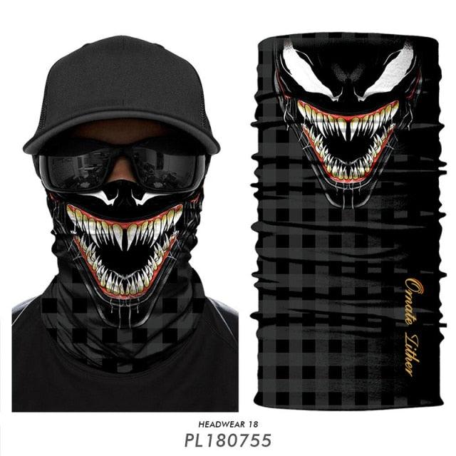 Breathable Mask Bandana Neck Gaiter Cycling Face Mask Hiking Scarves Headband Summer Balaclava Neck Gaiter Tubular Buff Bandana Scarf Headgear Bicycle Half Mask Face Cover Venom Headband Summer Men Beanie Hat Windproof Head Scarves Neck