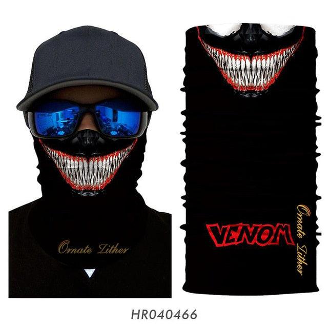 Breathable Mask Bandana Neck Gaiter Cycling Face Mask Hiking Scarves Headband Summer Balaclava Neck Gaiter Tubular Buff Bandana Scarf Headgear Bicycle Half Mask Face Cover Venom Headband Summer Men Beanie Hat Windproof Head Scarves Neck