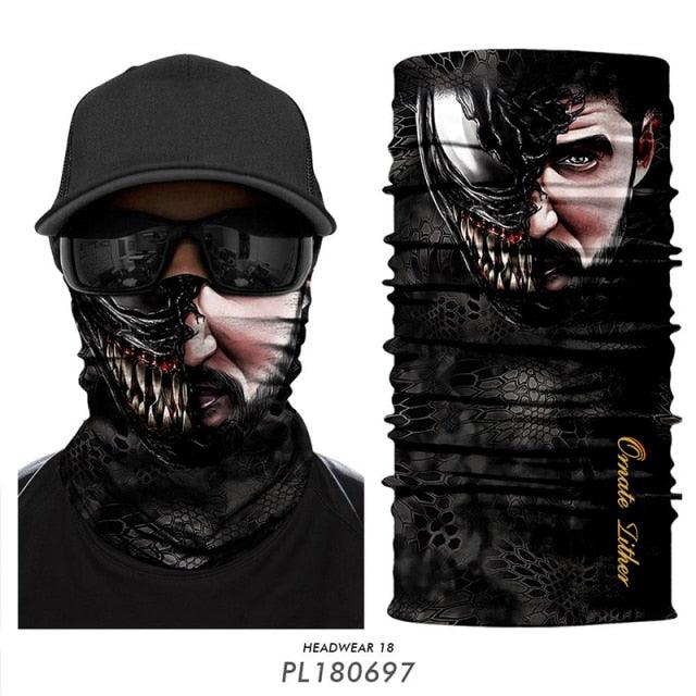 Breathable Mask Bandana Neck Gaiter Cycling Face Mask Hiking Scarves Headband Summer Balaclava Neck Gaiter Tubular Buff Bandana Scarf Headgear Bicycle Half Mask Face Cover Venom Headband Summer Men Beanie Hat Windproof Head Scarves Neck