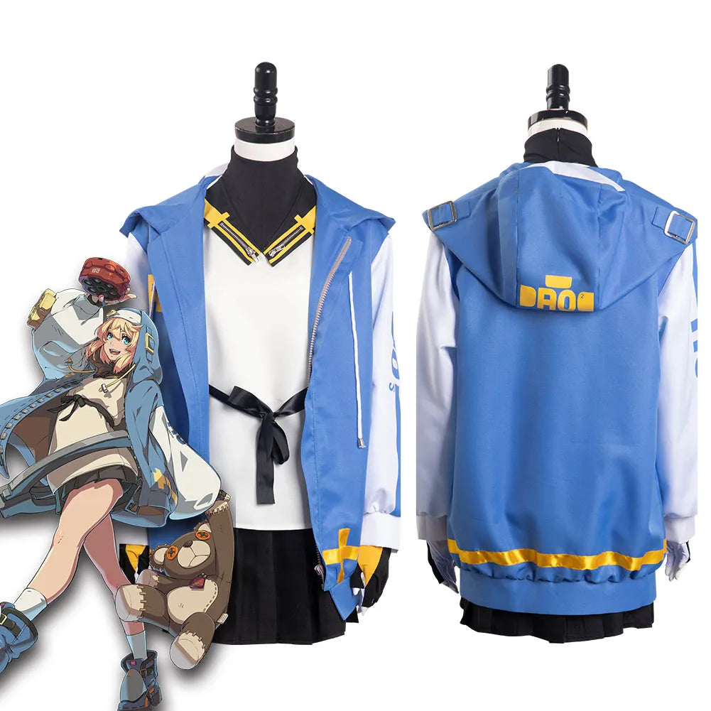 Bridget Cosplay Women Costume Video Game Guilty Gear Hoodie Skirt Fantasia Halloween Carnival Party Disguise Role Playing