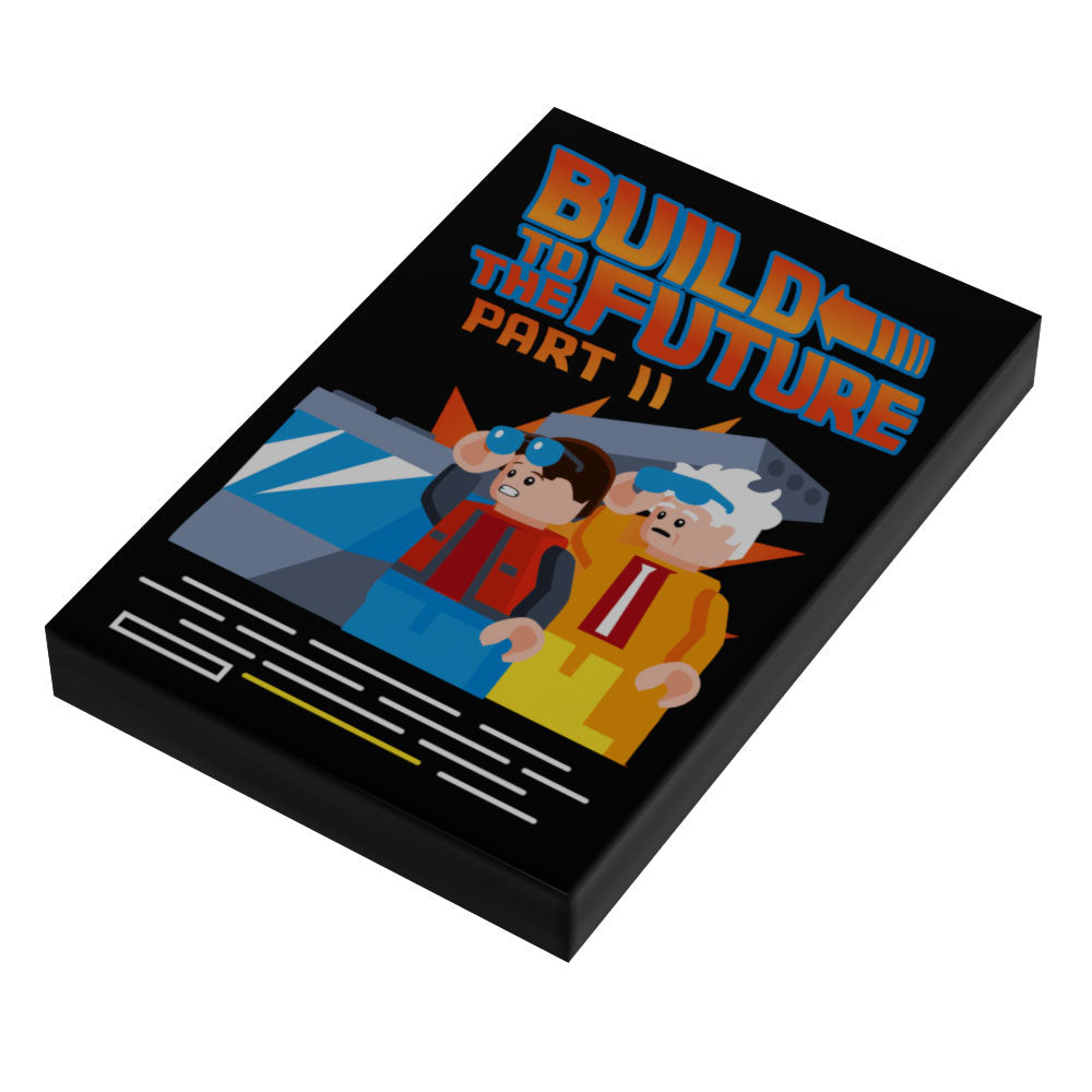 Build to the Future Part II Movie Cover (2x3 Tile) made using LEGO part - B3 Customs